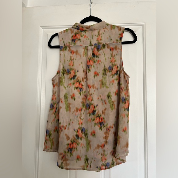 Halogen Multicolor Floral Tie-Neck Blouse - Picture 6 of 6